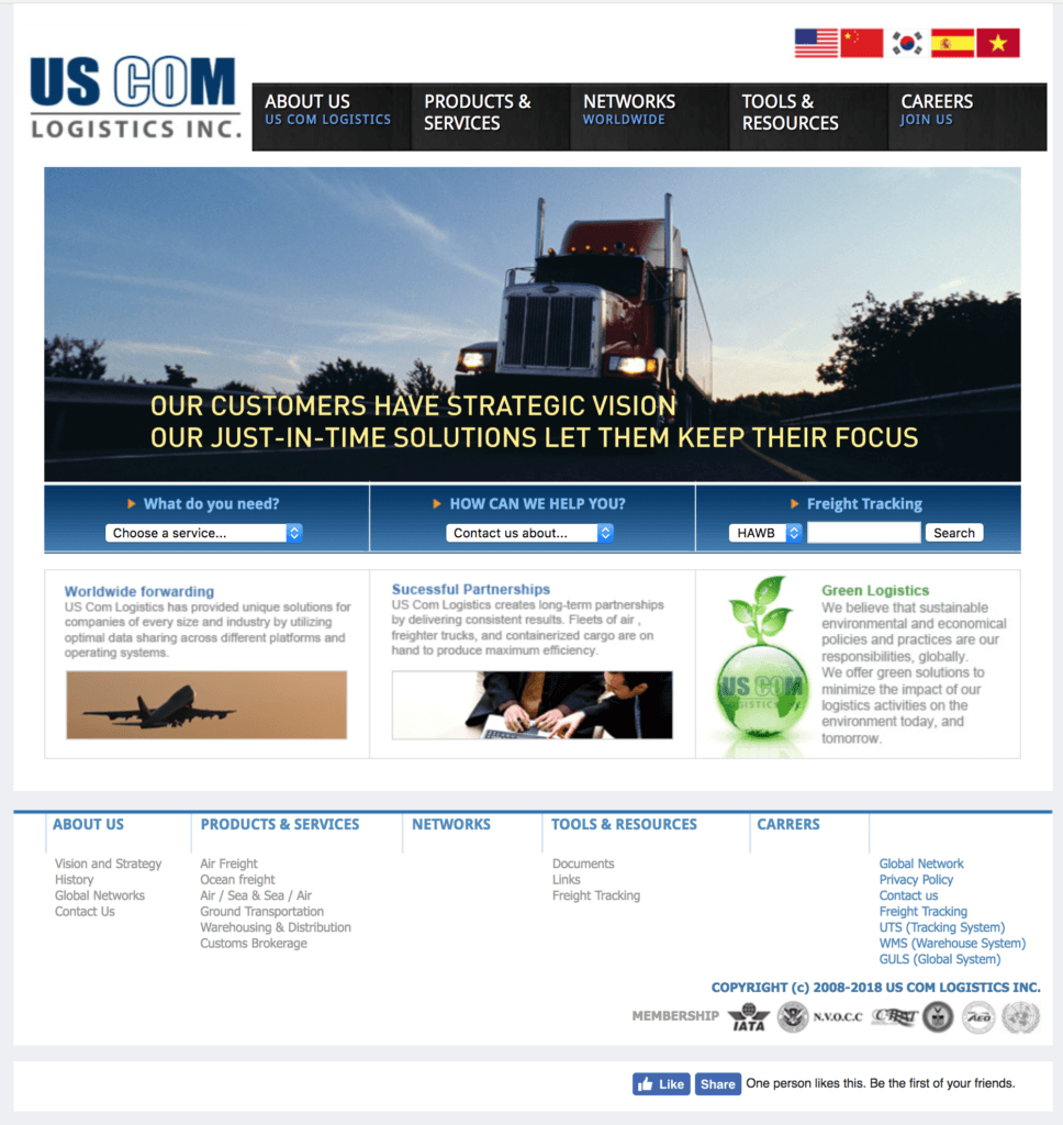 USCOM LOGISTICS INC screenshot 2